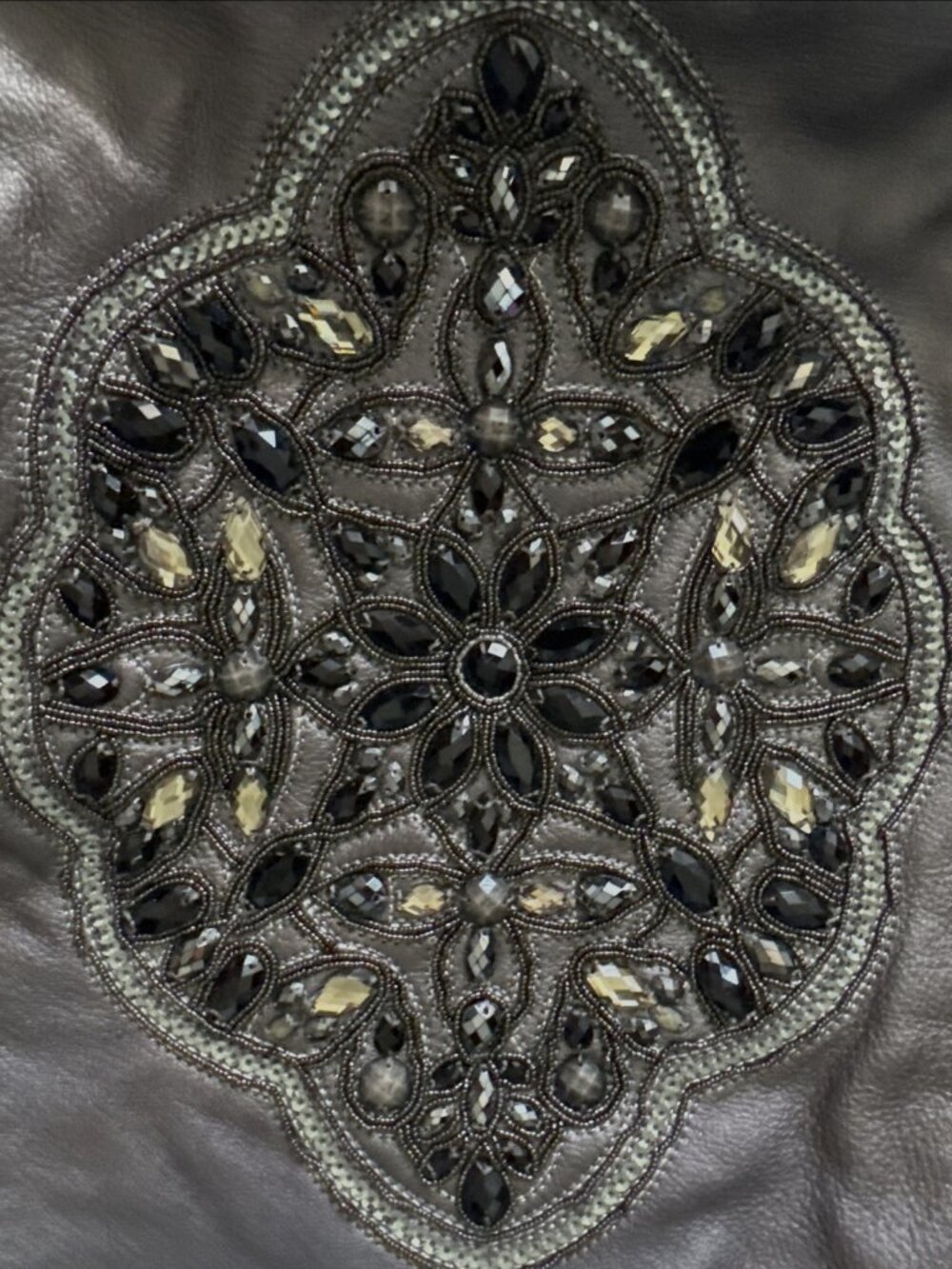 Brighton Anju Bag Masterpiece Collection Pewter Purse Hobo Leather Embellished - Picture 14 of 14